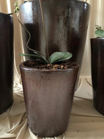Maceta Cilindrica Ceramica Marron S