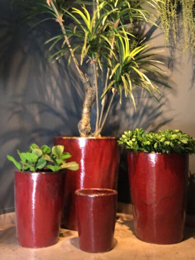 Maceta cilindrica roja L