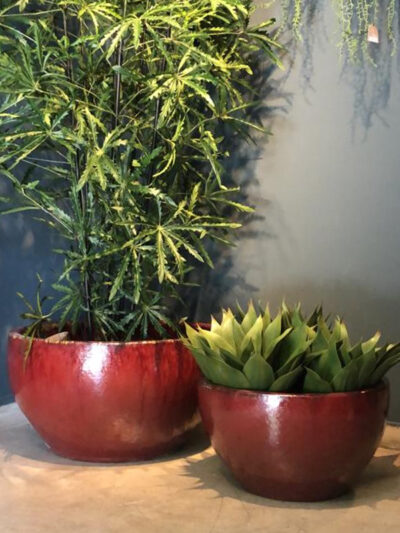 Macetero Cuenco Rojo Grande