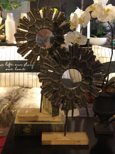 Set de espejos redondos con base