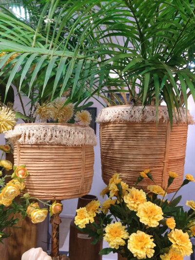 Set x2 maceteros con borlas