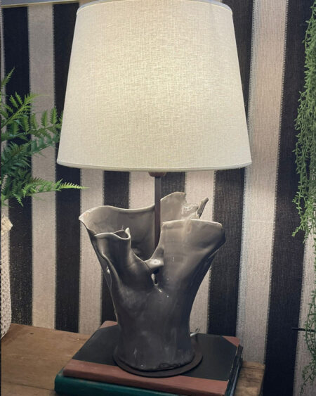 Lampara ceramica gris