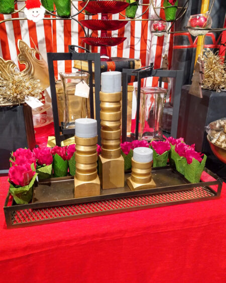 Bandeja rectangular con bouquet