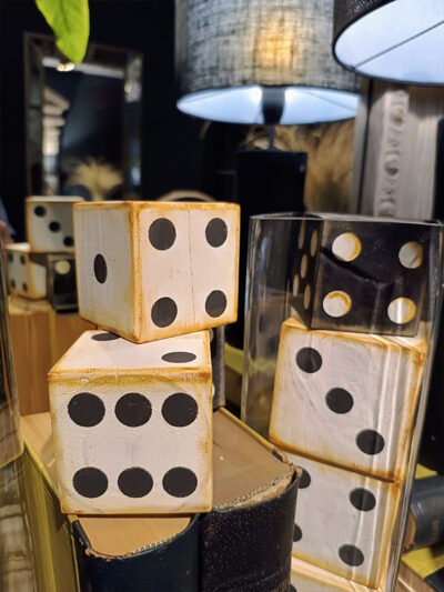 Dado de madera chico blanco