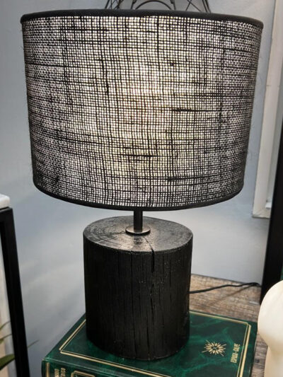 Lampara madera negra S