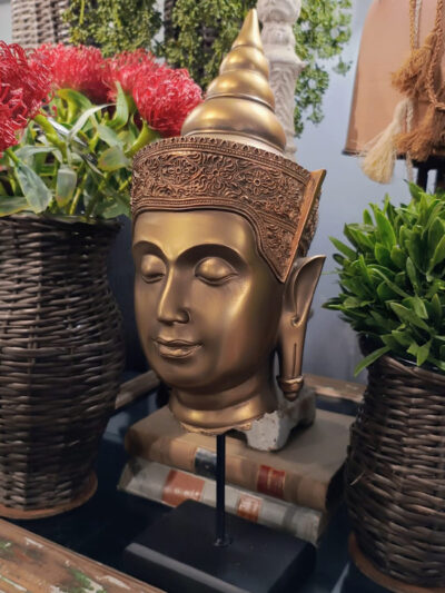 Cabeza de buda dorado alto