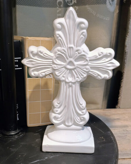 Cruz ceramica blanca
