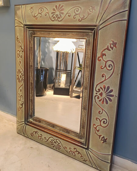 Espejo rectangular marco beige