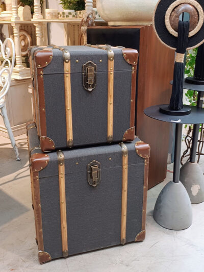 Set x2 Baules cuadrados azules