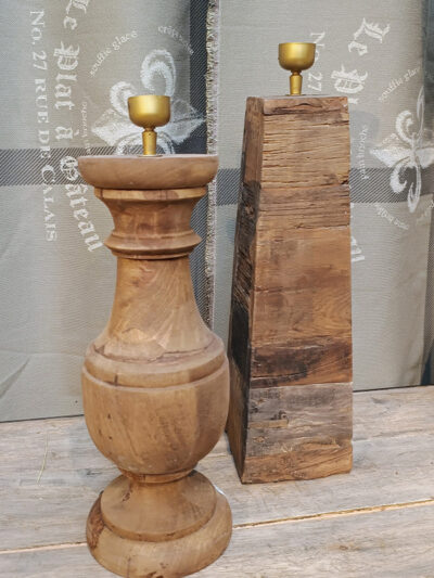 Lampara madera recta