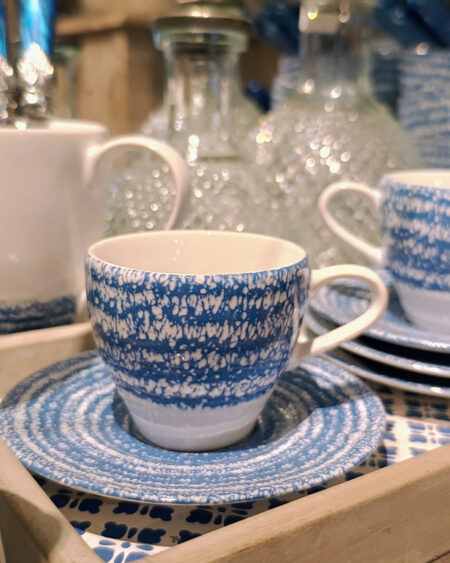 Taza de café con plato Blue Chic