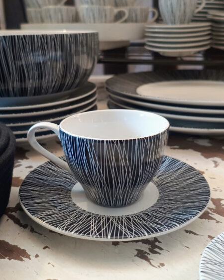 Taza de té con plato negro Scratch