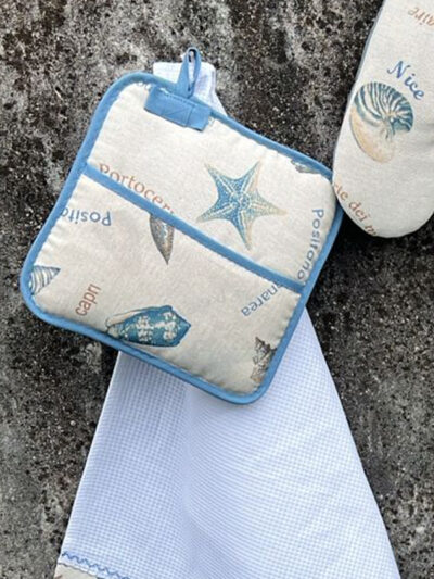 Agarradera motivo corales celeste