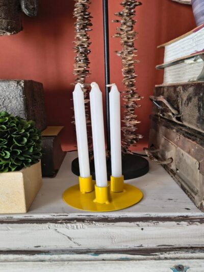 Candel chapa amarillo x3 + velas