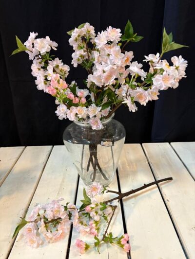 Flor de cereso blanca y rosa