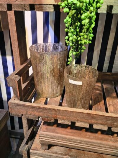 Set x2 Floreros rayados