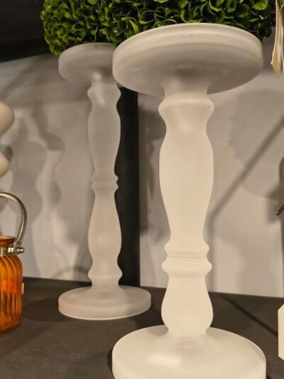 Set x2 candelabros cristal blanco