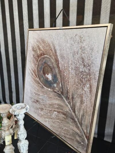 Pavo real pintado al oleo