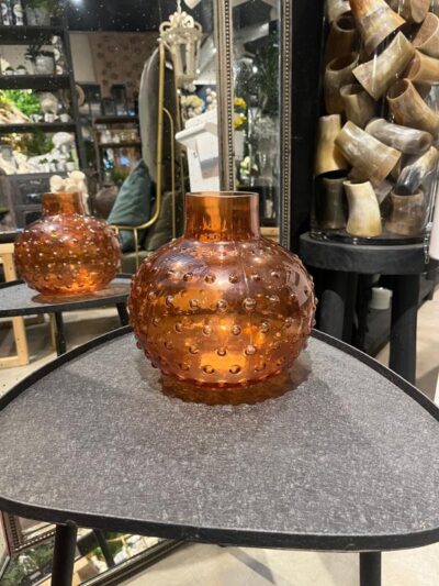 Florero ball con puntos marrón