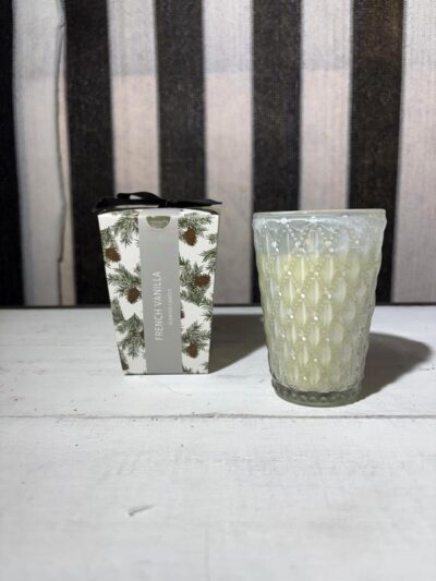 Vela vainilla francesa vaso blanco