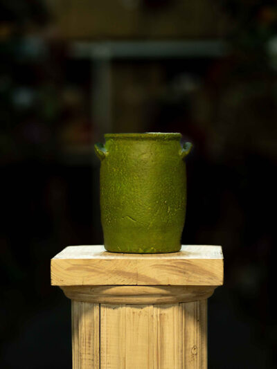 Macetero tarro chico cerámico verde