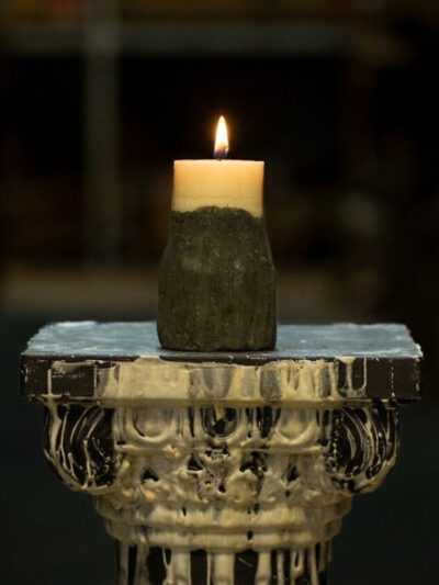 Vela base cemento XL negra