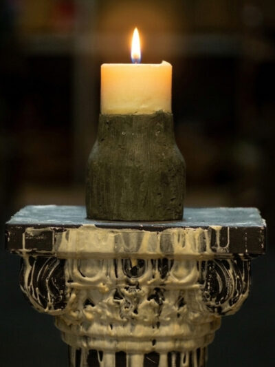 Vela base cemento XXL negra