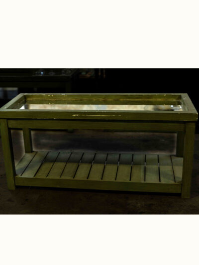 Consola espejo de madera verde