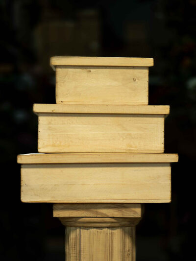 Set x3 cajas de madera blancas