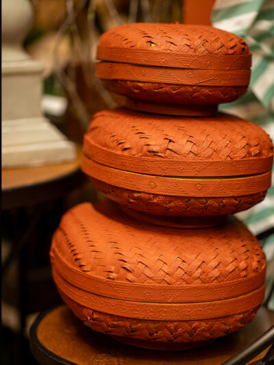 Canastas x3 ovaladas terracota