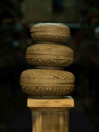 Canastas x3 redondas grises