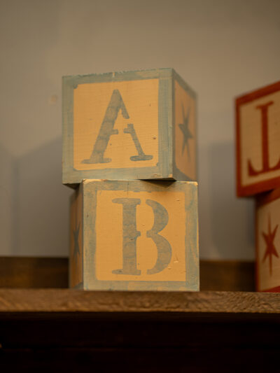 Dados de madera grandes letra