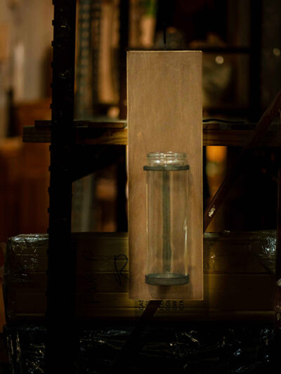 Florero colgante c/madera