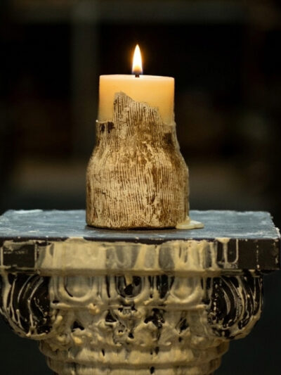 Vela base cemento XXL blanca