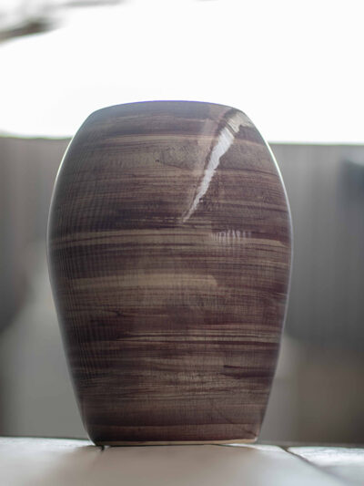 Jarron amapola mediano rayado azulado