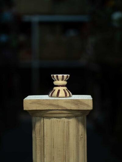 Porta vela rayado uva