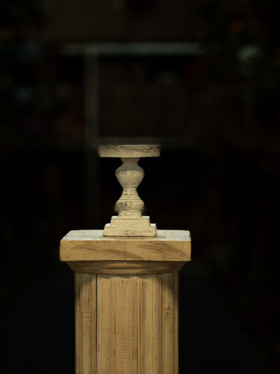 Candel de hierro blanco