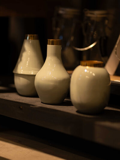 Florero globo mini gris