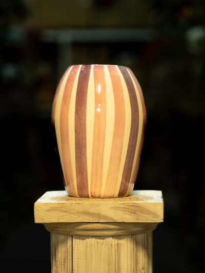 Jarron amapola mediano rayado