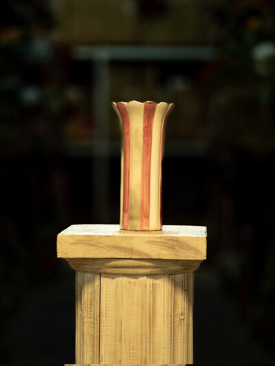 Florero peonia rayado