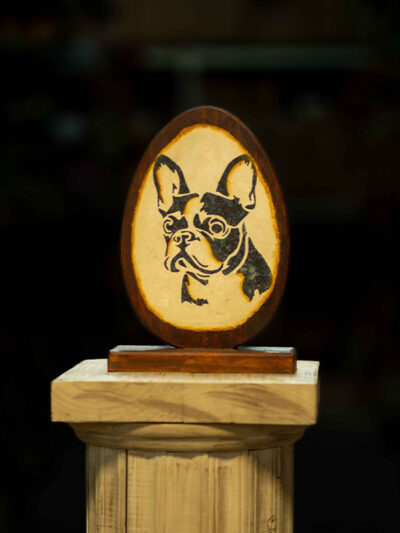 Figura pintada en madera Bulldog Francés