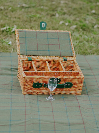 Canasta para vino tipo regalo verde