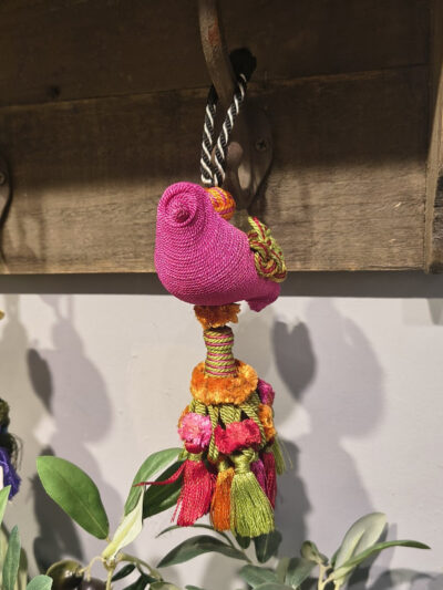 Colgante pajarito rosa