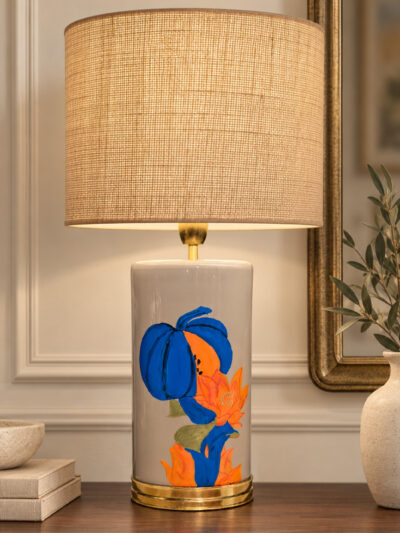 Lampara blanca figura azul
