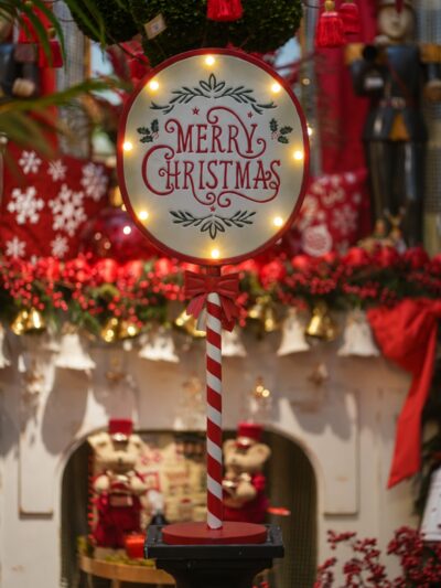 Letrero con luz "Merry Christmas"